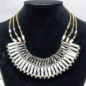 Ali khan white glass bead necklace with gift box